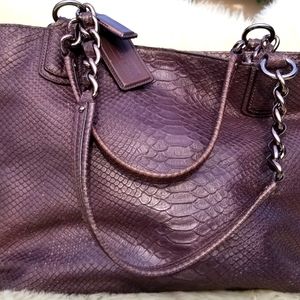 Coach Chelsea Exotic Bronze Leather Chain Tote
